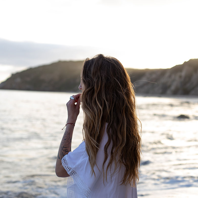 Hope by Jacinta Lanz, Jacinta in front of the water