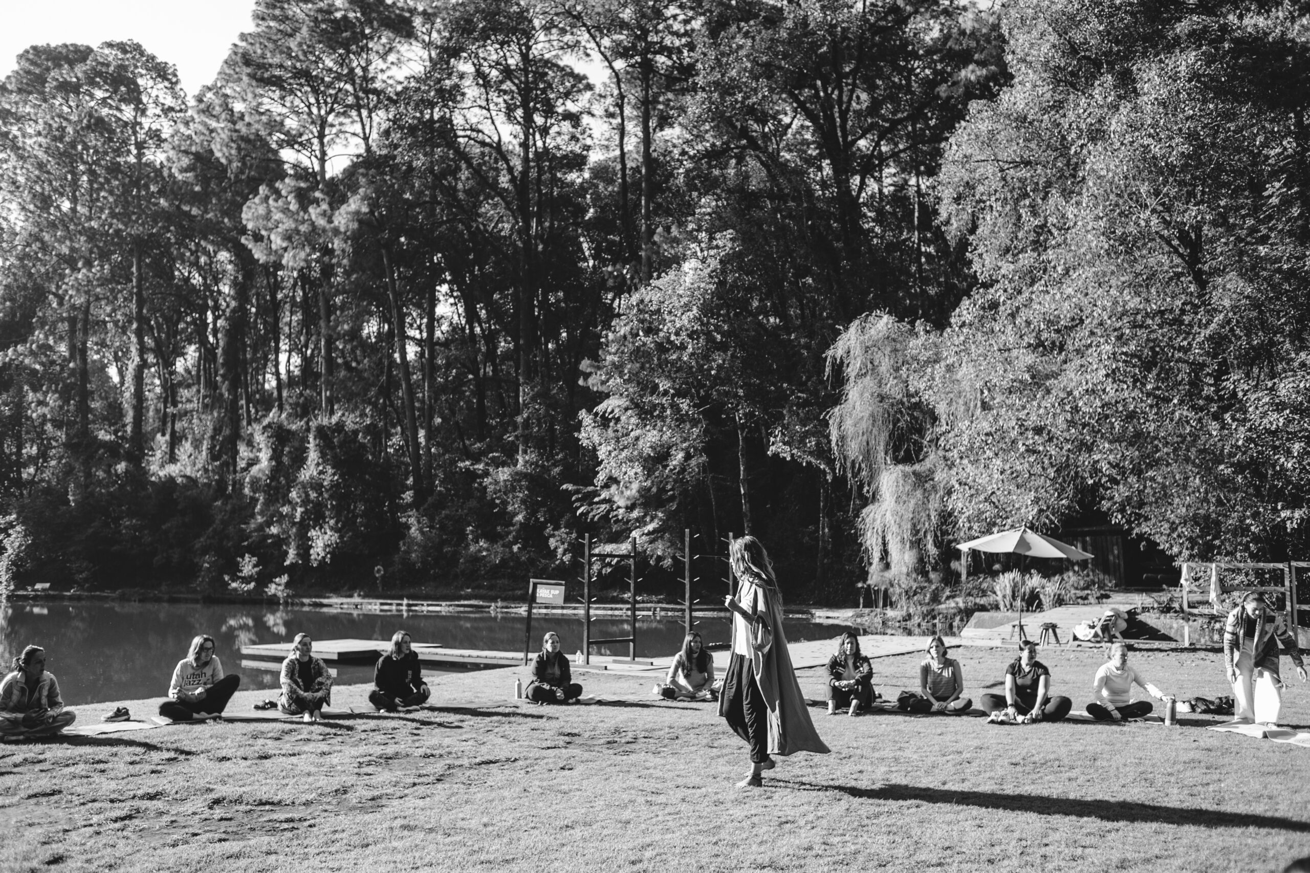 Large circle session by the lakeside